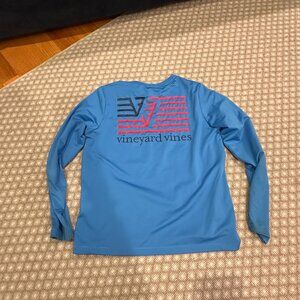 NWOT Vineyard Vines Boys' Micro Whale Flag Long-Sleeve Performance Tee Size 7
